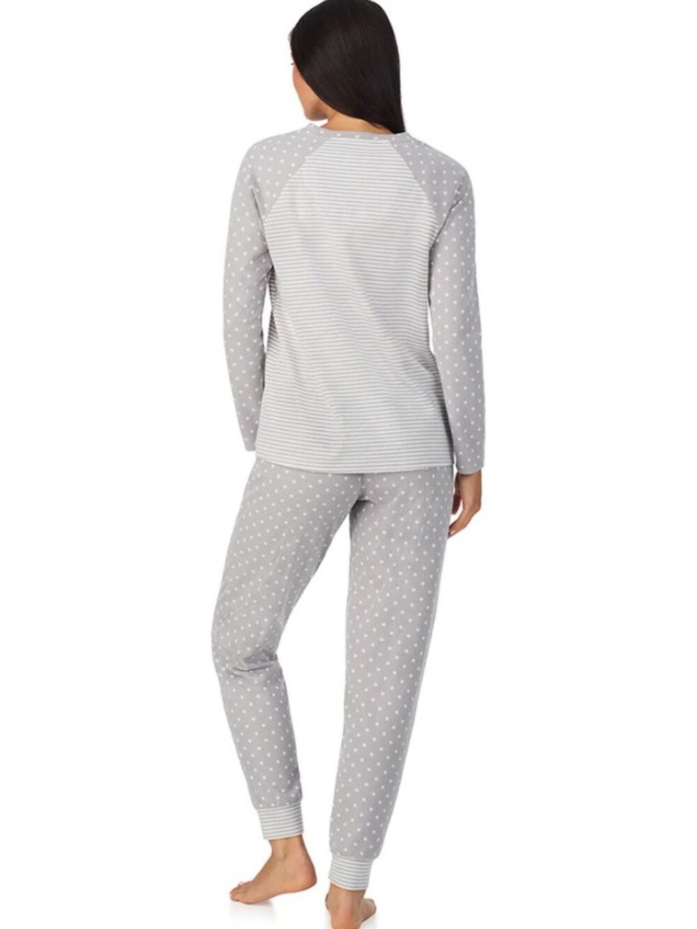#2160 Blue* Brushed Mini Waffle Thermal Long Sleeve with Jogger Pajama Set - Picture 2 of 10